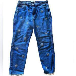 Hollister Flower Embroidered Jeans 32 x 29 Short